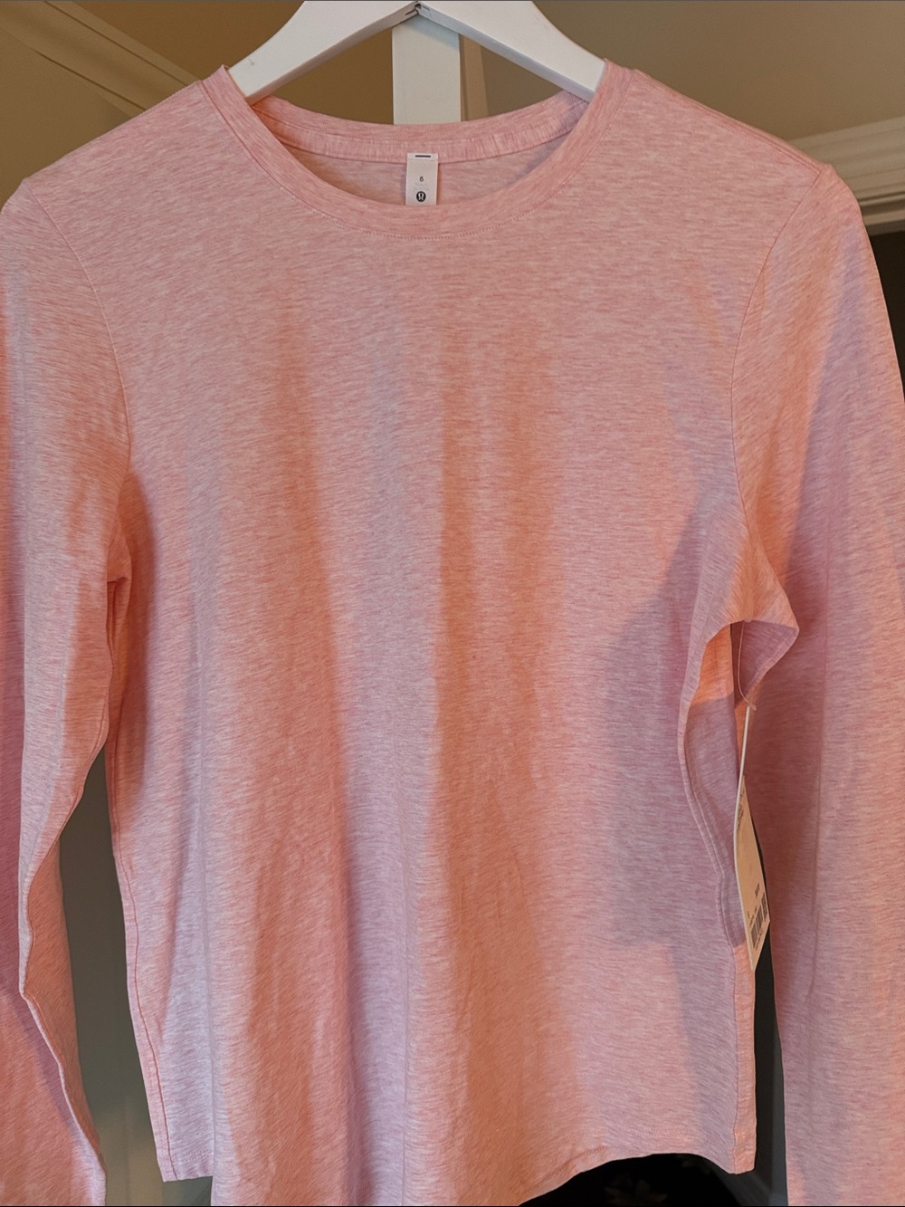 lululemon athletica Long Sleeve Crewneck Top - Light Pink Heather